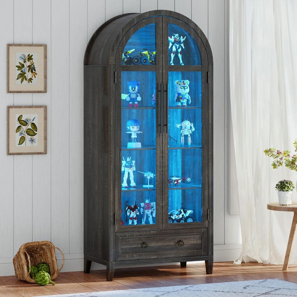 Glass Cabinet Display - Vitrine en verre cintrée 73 avec