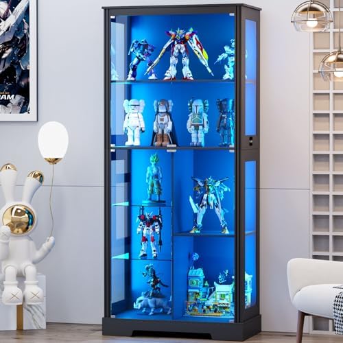 Glass Cabinet Display - Vitrine de 71'' avec 5 niveaux
