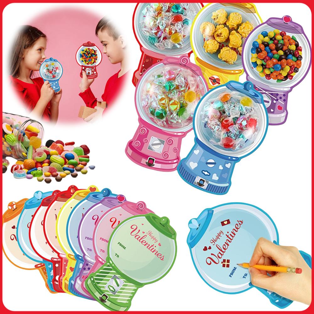 Bubble Gum Machine - Lot de 18/36 cartes porte-sucreries Saint-Valentin,