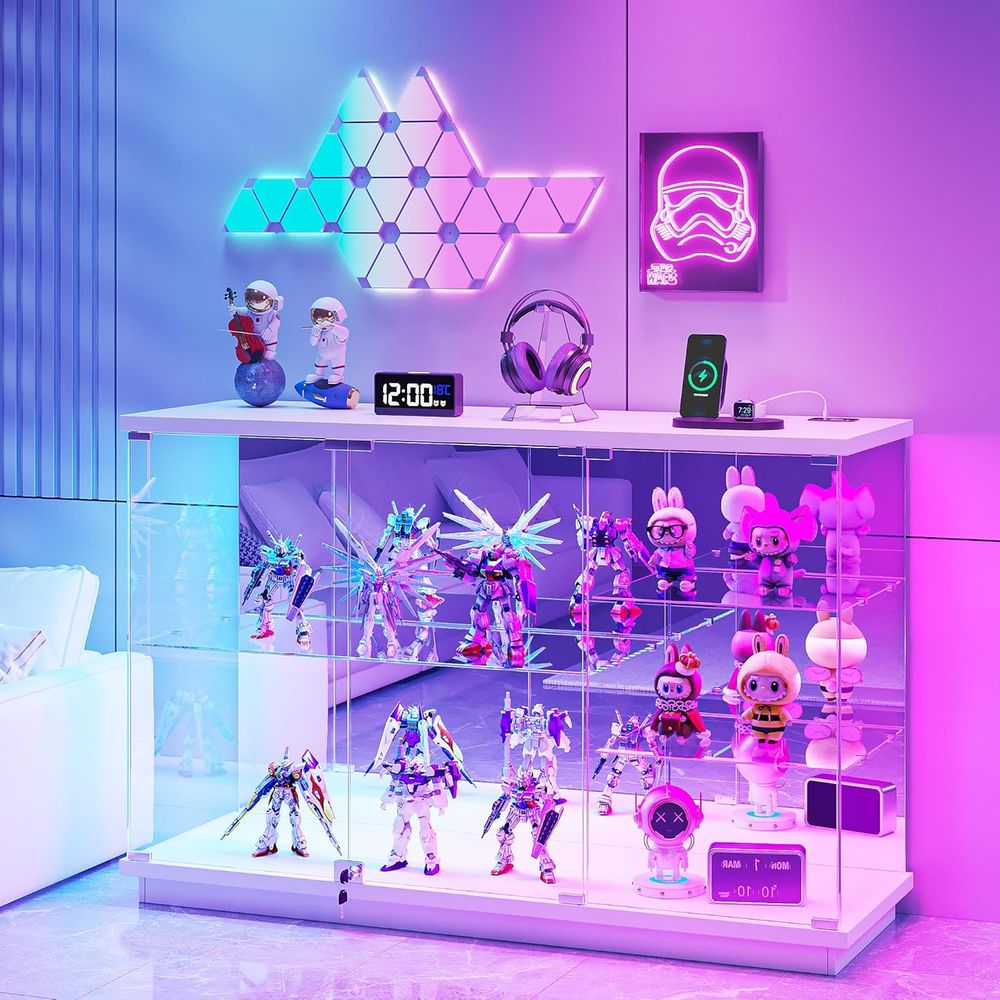 Glass Cabinet Display - Vitrine en verre blanc haute brillance