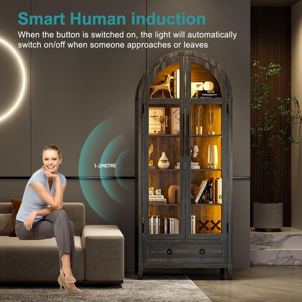 Vitrine en verre cintrée 73 av - Glass Cabinet Display avis et prix