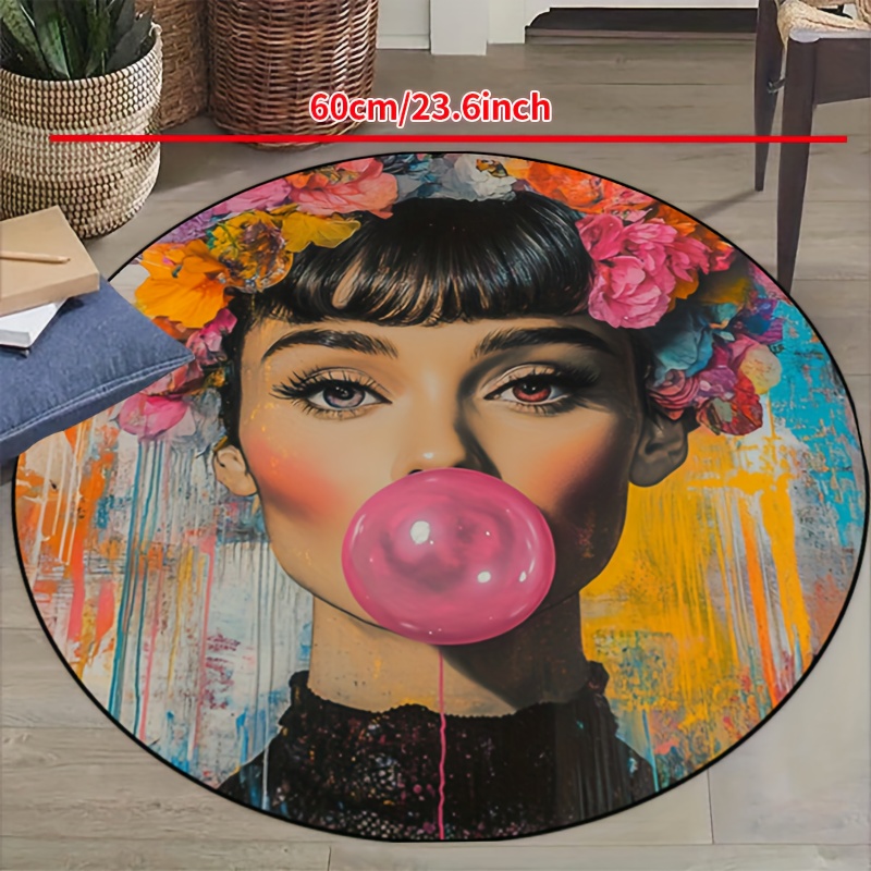 Tapis rond moderne Pop Art ave - Bubble Gum Machine avis et prix
