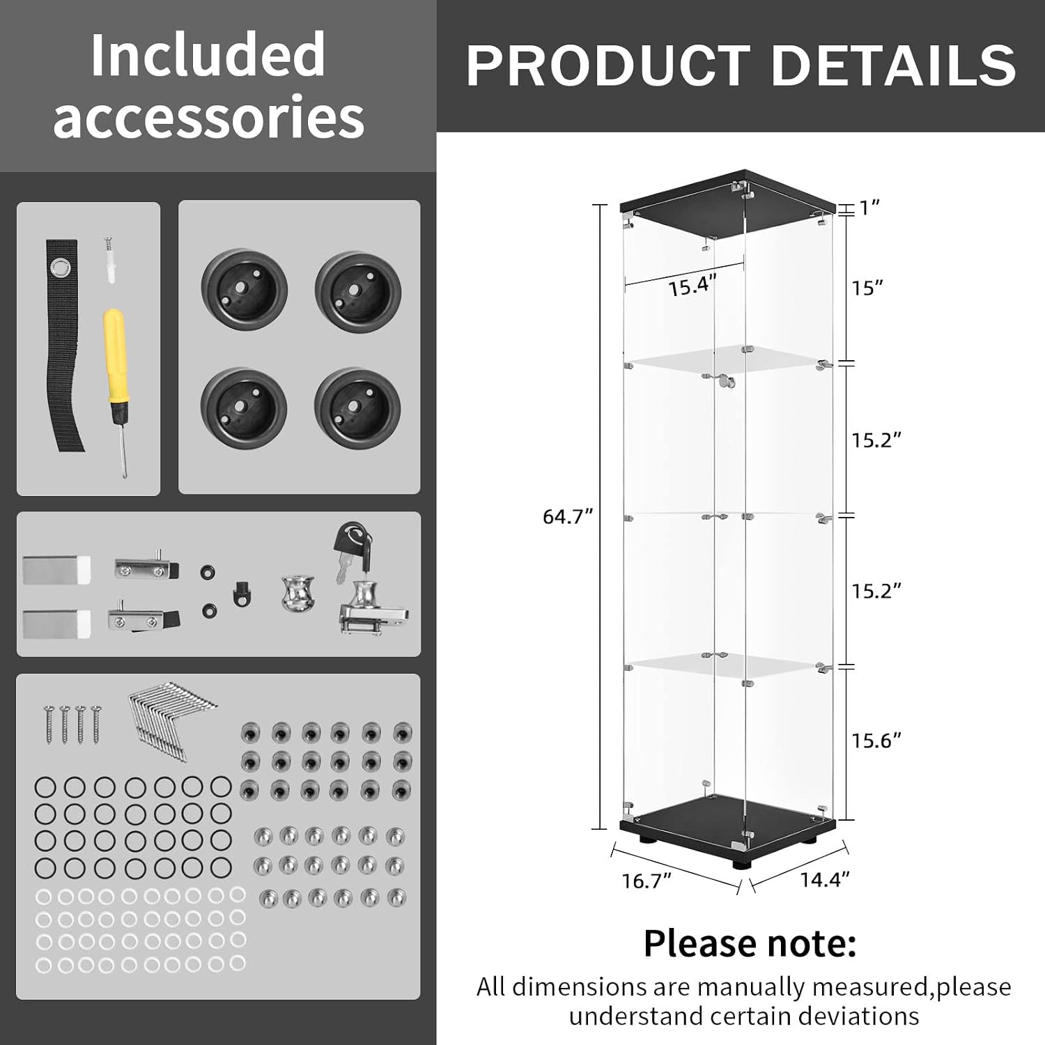 Vitrine en verre avec serrure, - Glass Cabinet Display avis et prix