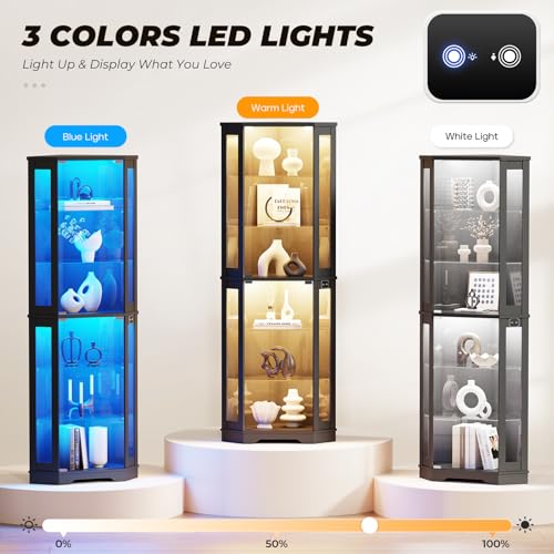 Vitrine d'angle de 71 pouces d - Glass Cabinet Display avis et prix