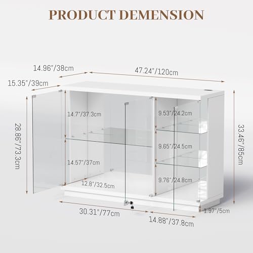 Vitrine en verre avec serrure  - Glass Cabinet Display avis et prix